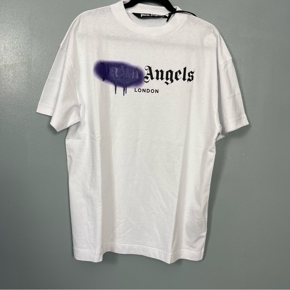 Palm Angels Other - NWT Palm Angels London Sprayed Logo Tee T-Shirt Purple White Men’s Large